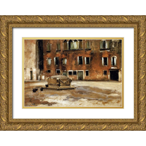 Campo Sant Agnese, Venice, 1882 Gold Ornate Wood Framed Art Print with Double Matting by Sargent, John Singer