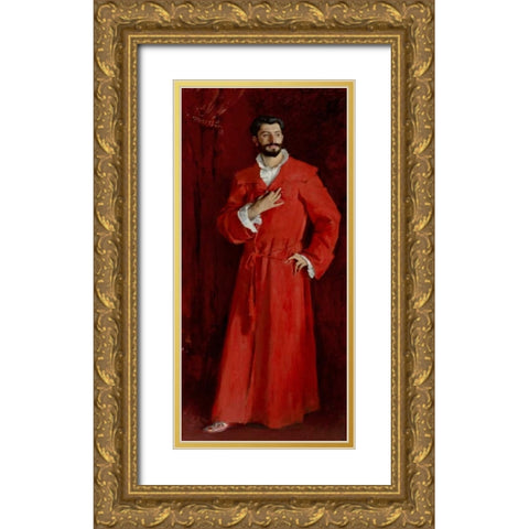 Doctor Pozzi at Home, 1881 Gold Ornate Wood Framed Art Print with Double Matting by Sargent, John Singer
