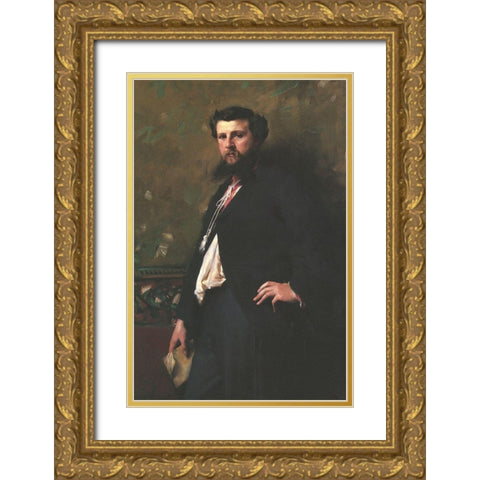 Edouard Pailleron 1879 Gold Ornate Wood Framed Art Print with Double Matting by Sargent, John Singer