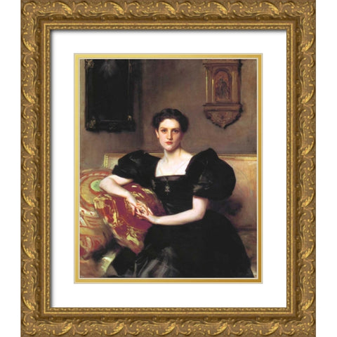 Elizabeth Winthrop Chandler Gold Ornate Wood Framed Art Print with Double Matting by Sargent, John Singer