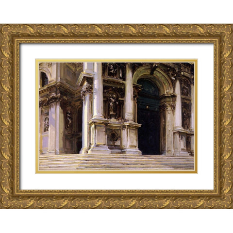 Entrance to Santa Maria della Salute, Venice, 1909 Gold Ornate Wood Framed Art Print with Double Matting by Sargent, John Singer