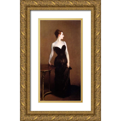 Madame Pierre Gautreau - Madame X Gold Ornate Wood Framed Art Print with Double Matting by Sargent, John Singer