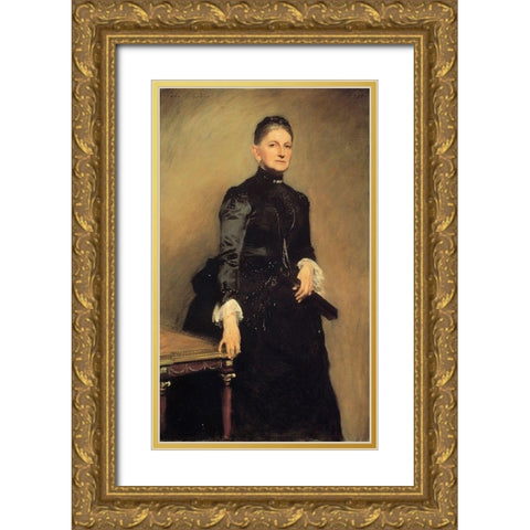 Mrs Adrian Iselin Gold Ornate Wood Framed Art Print with Double Matting by Sargent, John Singer