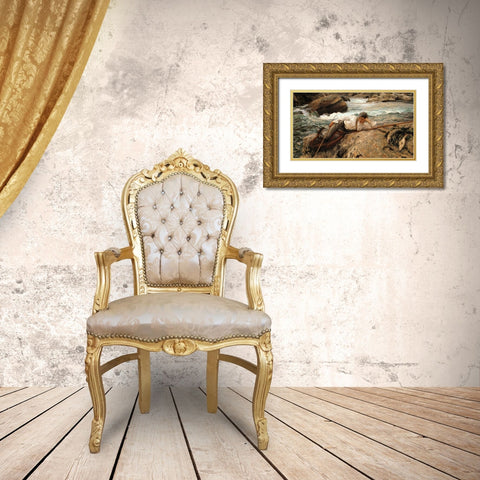 On his Holidays Gold Ornate Wood Framed Art Print with Double Matting by Sargent, John Singer