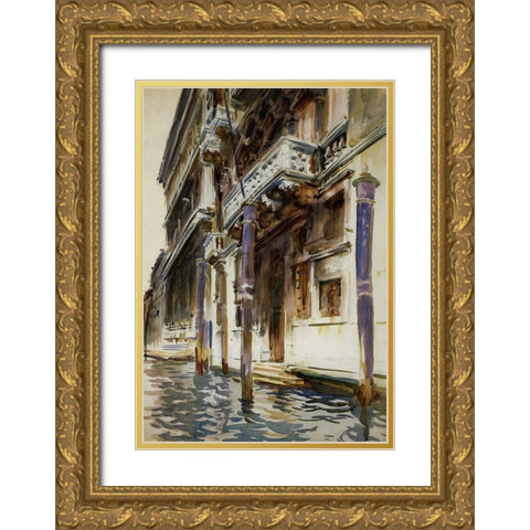 Palazzo, Corner Contarini dei Cavalli, 1904 Gold Ornate Wood Framed Art Print with Double Matting by Sargent, John Singer