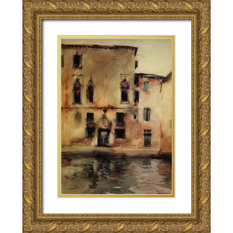 Palazzo Marcello, 1880-81 Gold Ornate Wood Framed Art Print with Double Matting by Sargent, John Singer