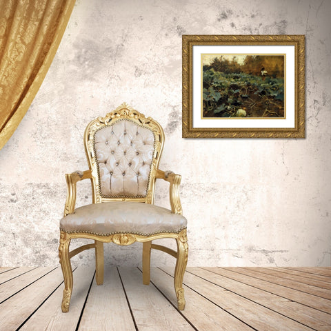 Pumpkins 1878-80 Gold Ornate Wood Framed Art Print with Double Matting by Sargent, John Singer
