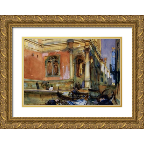 Scuola di San Rocco, 1902-04 Gold Ornate Wood Framed Art Print with Double Matting by Sargent, John Singer