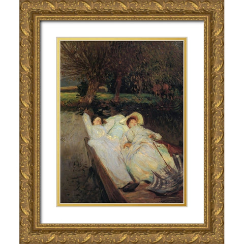 St Martins, Summer 1888 Gold Ornate Wood Framed Art Print with Double Matting by Sargent, John Singer
