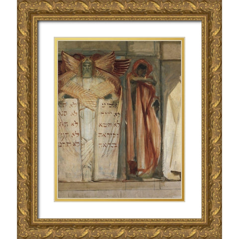 Study for Frieze of the Prophets (Detail), 1893 Gold Ornate Wood Framed Art Print with Double Matting by Sargent, John Singer