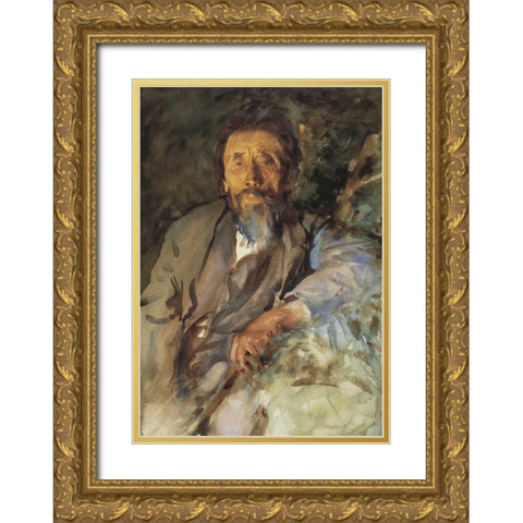The Tramp Gold Ornate Wood Framed Art Print with Double Matting by Sargent, John Singer