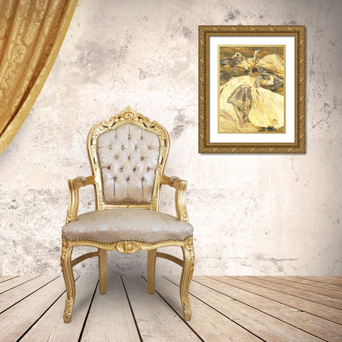 Two Girls in White Dresses Gold Ornate Wood Framed Art Print with Double Matting by Sargent, John Singer