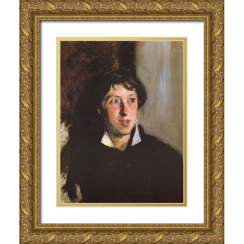Vernon Lee 1881 Gold Ornate Wood Framed Art Print with Double Matting by Sargent, John Singer