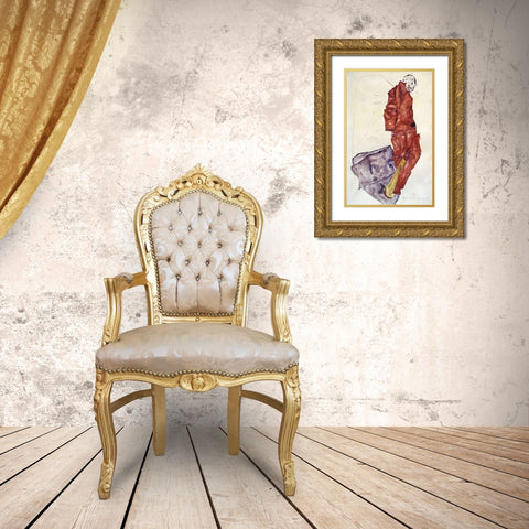 Hindering The Artist Is A Crime, It Is Murdering Life In The Bud Gold Ornate Wood Framed Art Print with Double Matting by Schiele, Egon