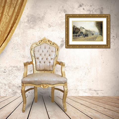 Boulevard Heloise Argenteuil Gold Ornate Wood Framed Art Print with Double Matting by Sisley, Alfred