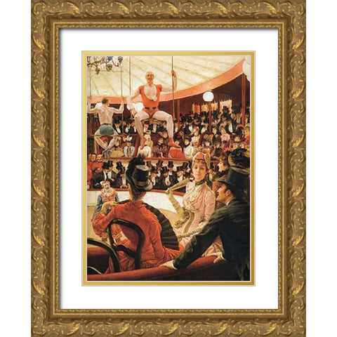 Sporting Women Gold Ornate Wood Framed Art Print with Double Matting by Tissot, James