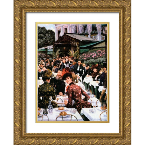 The Artists Ladies Gold Ornate Wood Framed Art Print with Double Matting by Tissot, James Jacques