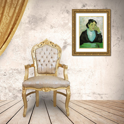 Madame Trabuc Gold Ornate Wood Framed Art Print with Double Matting by Van Gogh, Vincent