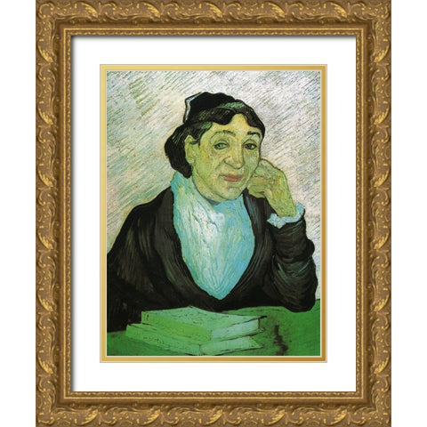 Madame Trabuc Gold Ornate Wood Framed Art Print with Double Matting by Van Gogh, Vincent