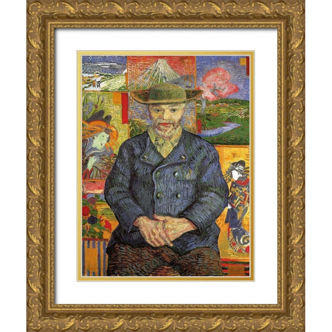 Portrait Pere Tanguy Gold Ornate Wood Framed Art Print with Double Matting by Van Gogh, Vincent