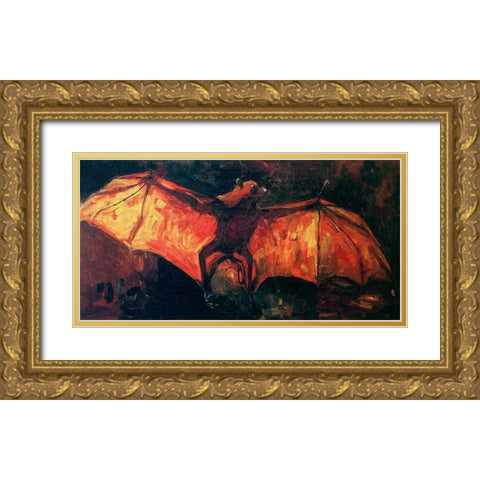 Flying Fox Gold Ornate Wood Framed Art Print with Double Matting by Van Gogh, Vincent