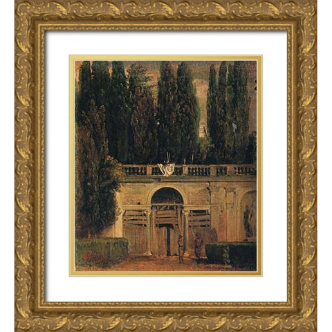 A The Pavilion Of Ariadne Gold Ornate Wood Framed Art Print with Double Matting by Velazquez, Diego