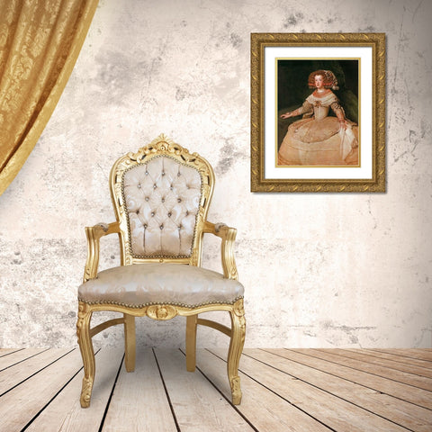 The Infanta Maria Teresa Gold Ornate Wood Framed Art Print with Double Matting by Velazquez, Diego