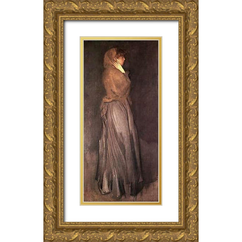 Effie Dean Gold Ornate Wood Framed Art Print with Double Matting by Whistler, James McNeill