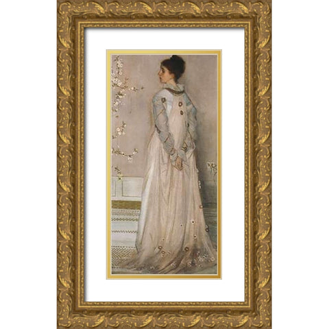 Mrs Frances Leyland Gold Ornate Wood Framed Art Print with Double Matting by Whistler, James McNeill
