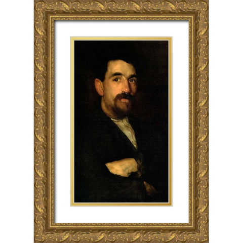 The Master Smith Of Lyme Regis 1895 Gold Ornate Wood Framed Art Print with Double Matting by Whistler, James McNeill