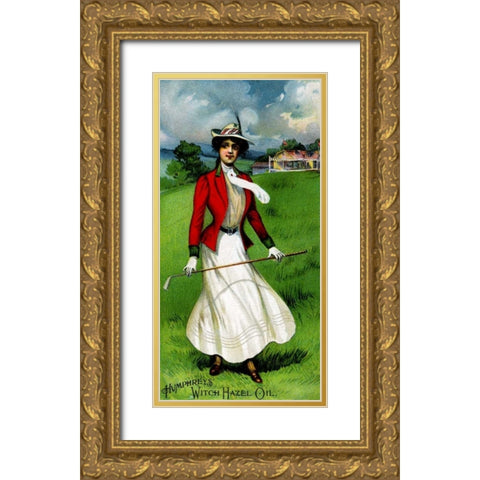 Humphreys Witch Hazel Oil Gold Ornate Wood Framed Art Print with Double Matting by Advertisement