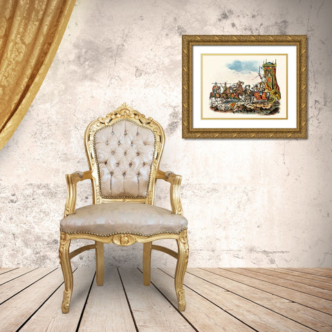 Rodericks Fall Gold Ornate Wood Framed Art Print with Double Matting by Unknown