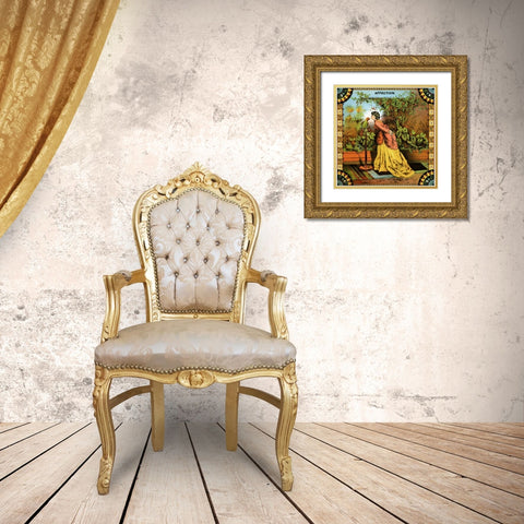 Affection Gold Ornate Wood Framed Art Print with Double Matting by Unknown