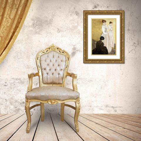 The Fitting Gold Ornate Wood Framed Art Print with Double Matting by Cassatt, Mary