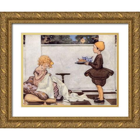 Curly Locks Gold Ornate Wood Framed Art Print with Double Matting by Smith, Jesse Willcox