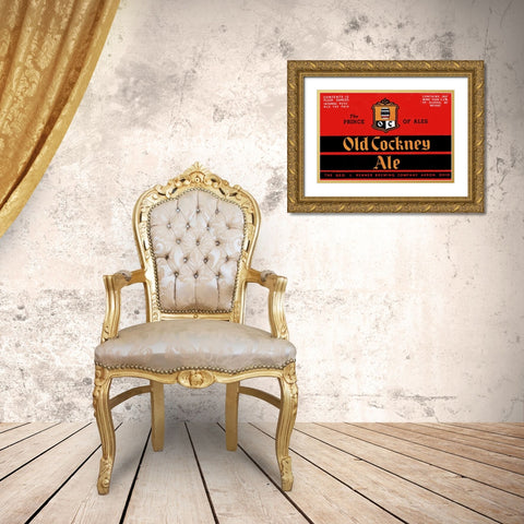 Old Cockney Ale Gold Ornate Wood Framed Art Print with Double Matting by Vintage Booze Labels