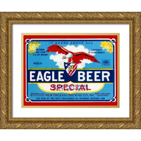 Eagle Beer Special Gold Ornate Wood Framed Art Print with Double Matting by Vintage Booze Labels