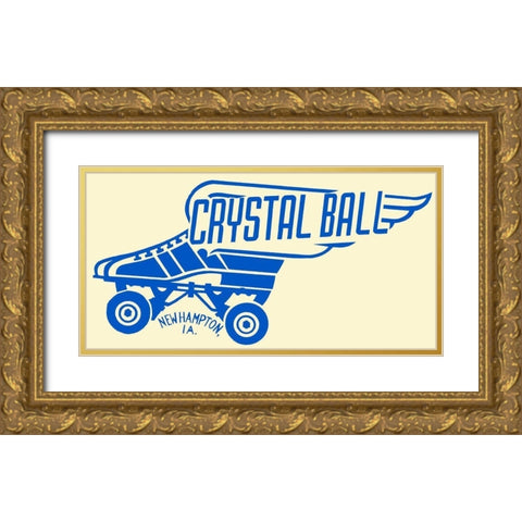 Crystal Ball Gold Ornate Wood Framed Art Print with Double Matting by Retrorollers