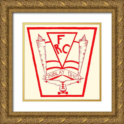 Findlay Roller Club Gold Ornate Wood Framed Art Print with Double Matting by Retrorollers