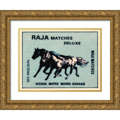 Raja Matches Deluxe Gold Ornate Wood Framed Art Print with Double Matting by Phillumenart