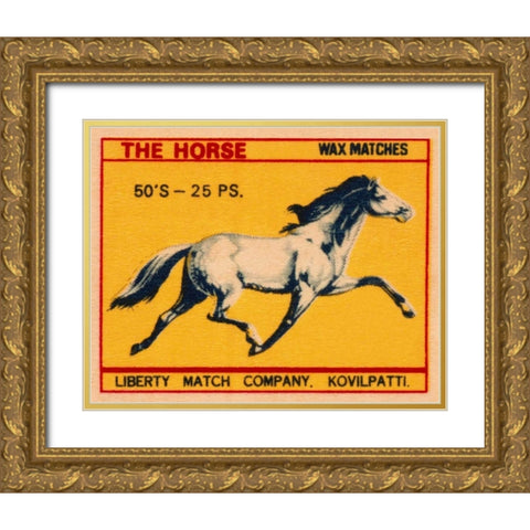 The Horse Matches Gold Ornate Wood Framed Art Print with Double Matting by Phillumenart
