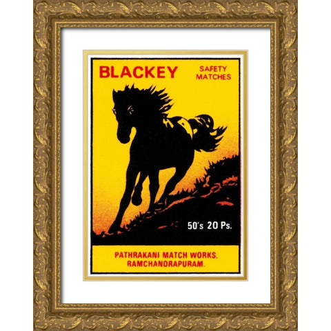 Blackey Safety Matches Gold Ornate Wood Framed Art Print with Double Matting by Phillumenart