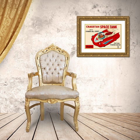 Cragstan Space Tank Gold Ornate Wood Framed Art Print with Double Matting by Retrotrans