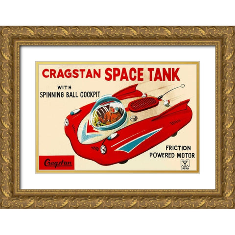 Cragstan Space Tank Gold Ornate Wood Framed Art Print with Double Matting by Retrotrans
