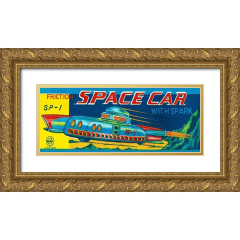 SP-1 Friction Space Car Gold Ornate Wood Framed Art Print with Double Matting by Retrotrans