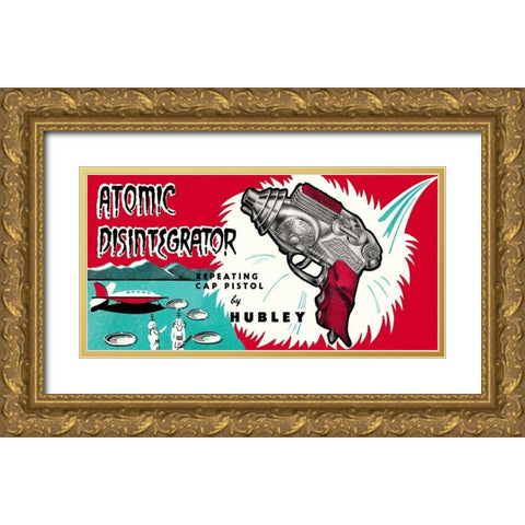Atomic Disintegrator Gold Ornate Wood Framed Art Print with Double Matting by Retrogun