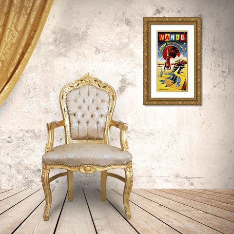 Nando - Il Robot a Telecomando Gold Ornate Wood Framed Art Print with Double Matting by Retrobot