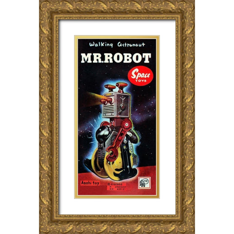 Mr. Robot Gold Ornate Wood Framed Art Print with Double Matting by Retrobot