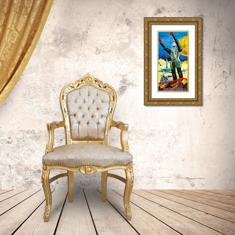 Dux Astroman Gold Ornate Wood Framed Art Print with Double Matting by Retrobot