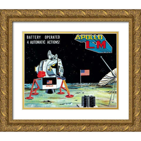 Apollo L-M Gold Ornate Wood Framed Art Print with Double Matting by Retrorocket